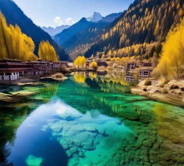 九寨沟，自然奇观与人文魅力的完美融合之旅,九寨沟旅游景区，自然奇观与人文魅力的融合,旅游胜地,旅游景区,第1张